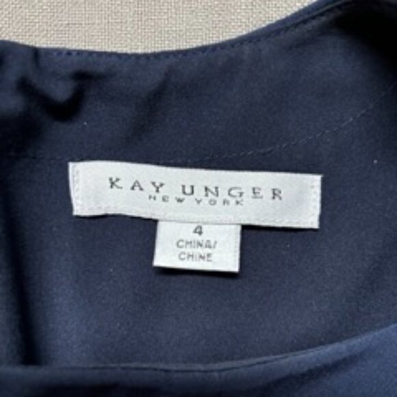 Kay Unger Davina Short Sleeved Walk Thru Jumpsuit Blue Size 4 - Picture 4 of 4